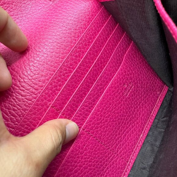 GUCCI GG Marmont Chain Wallet Pink Leather Shoulder Bag 699-070825 - Picture 11 of 15